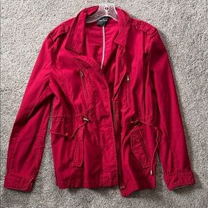 Chic Red Utility Jacket for Women